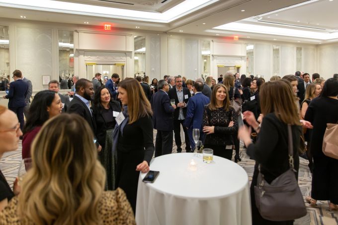 The cocktail hour at the 2020 Arthur W. Page Center Awards.