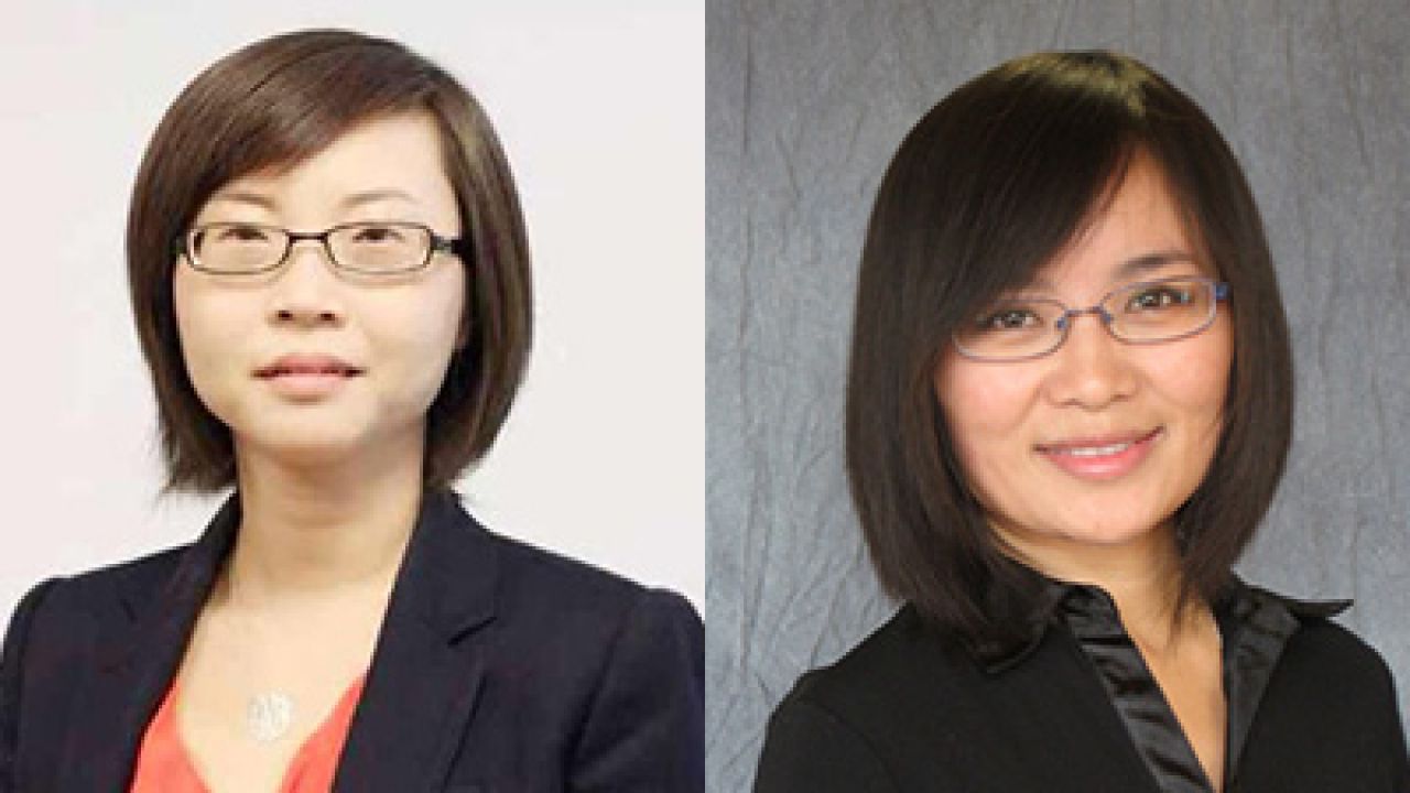 Researchers Lan Ni (left) and Qi Wang