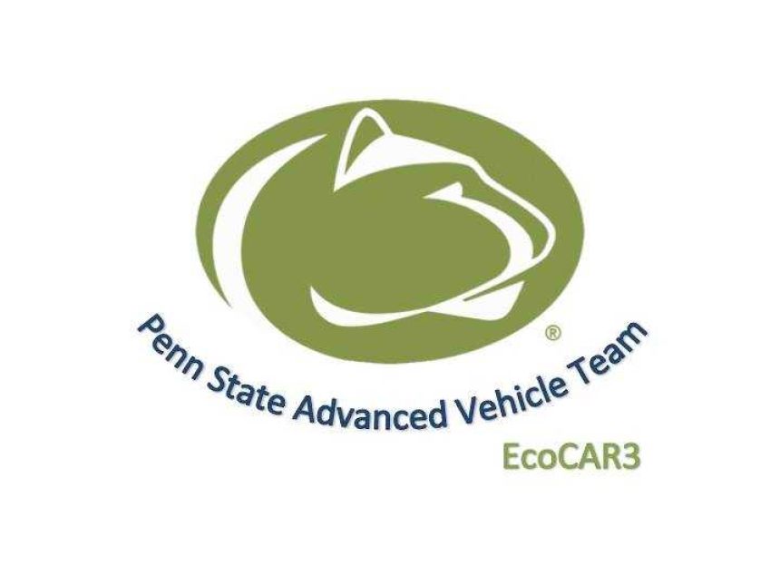 A green version of the Penn State athletics logo is labelled with Penn State Advanced Vehicle Team