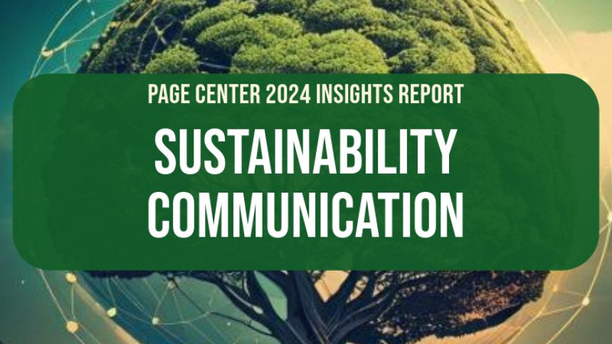 Title card: Page Center Insights Report on Sustainability Communication