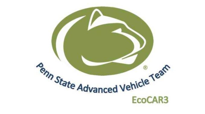 A green version of the Penn State athletics logo is labelled with Penn State Advanced Vehicle Team