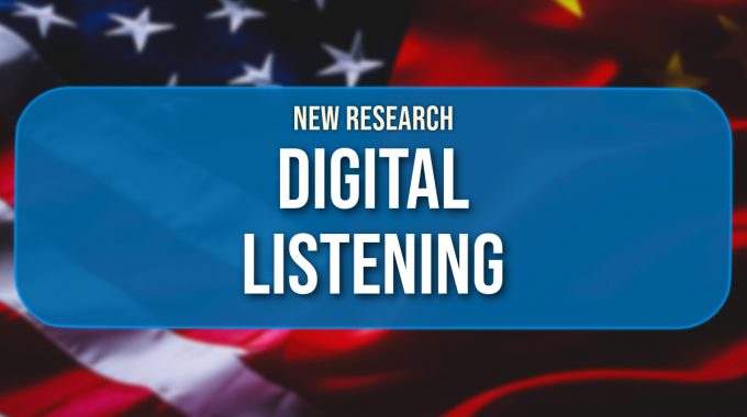 Title Card: Digital Listening with USA and China flags in the background